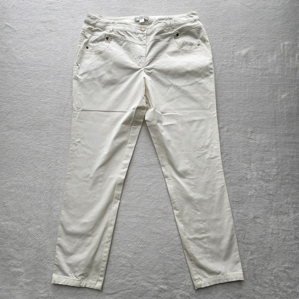 Boo Radley‎ Australia Cotton Blend Pants Womens 12 White Straight Leg 34W 28L